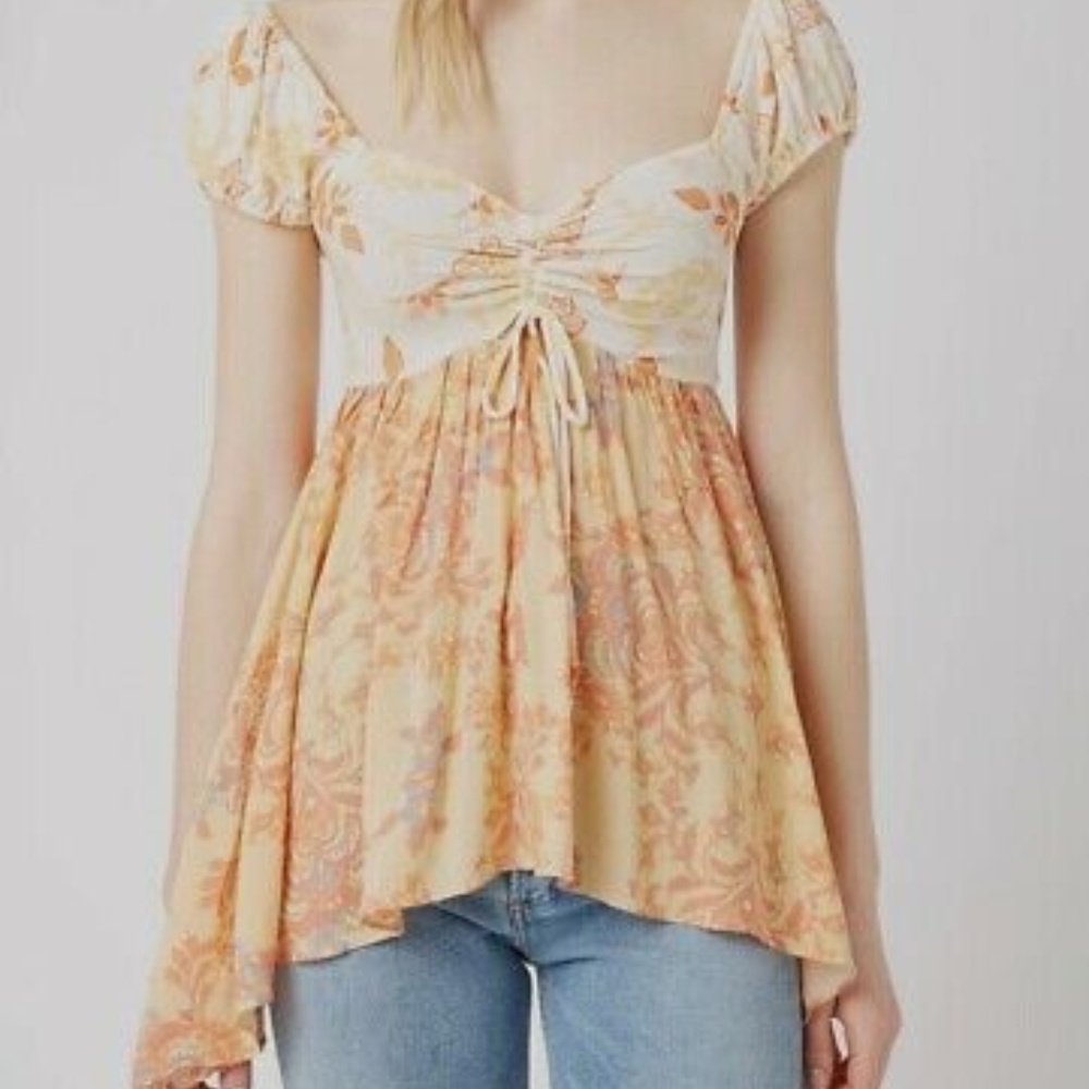 NWT Free People Boho Gypsy Babydoll Top - Picture 5 of 7